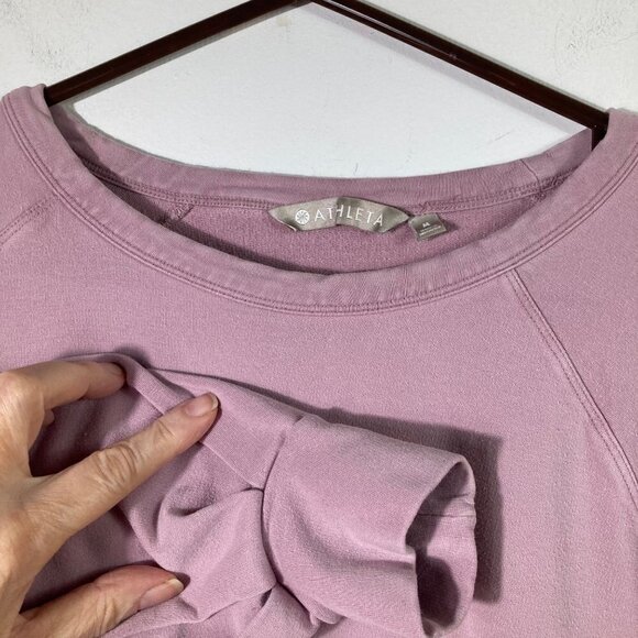 Womens Athleta Sweatshirt Pink M Spots - Picture 3 of 8